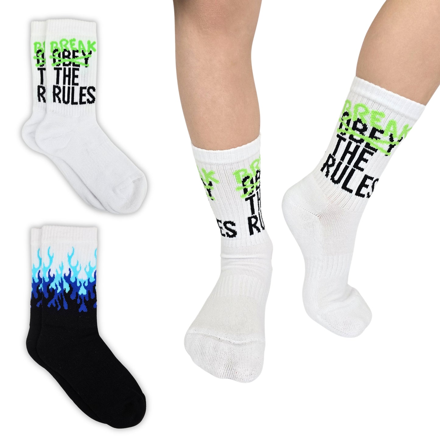 Calze Sportive Bambino 2 Paia Calzettoni Ragazzo Calzini Basket Skate Tennis Made in Italy ASS1