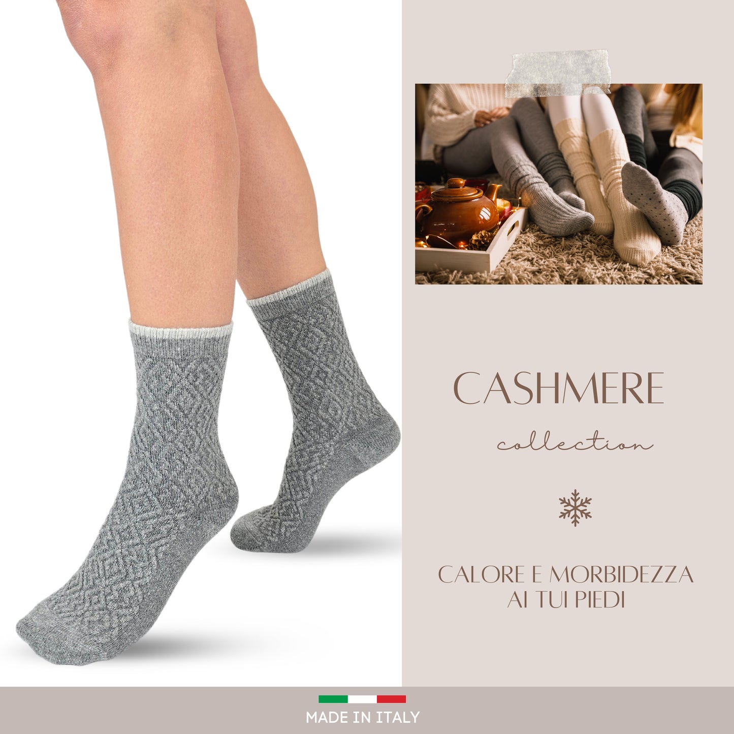 Calze Cashmere Donna Calzini Lana e Cachemire Termici Invernali Made in Italy LINKS ASS2