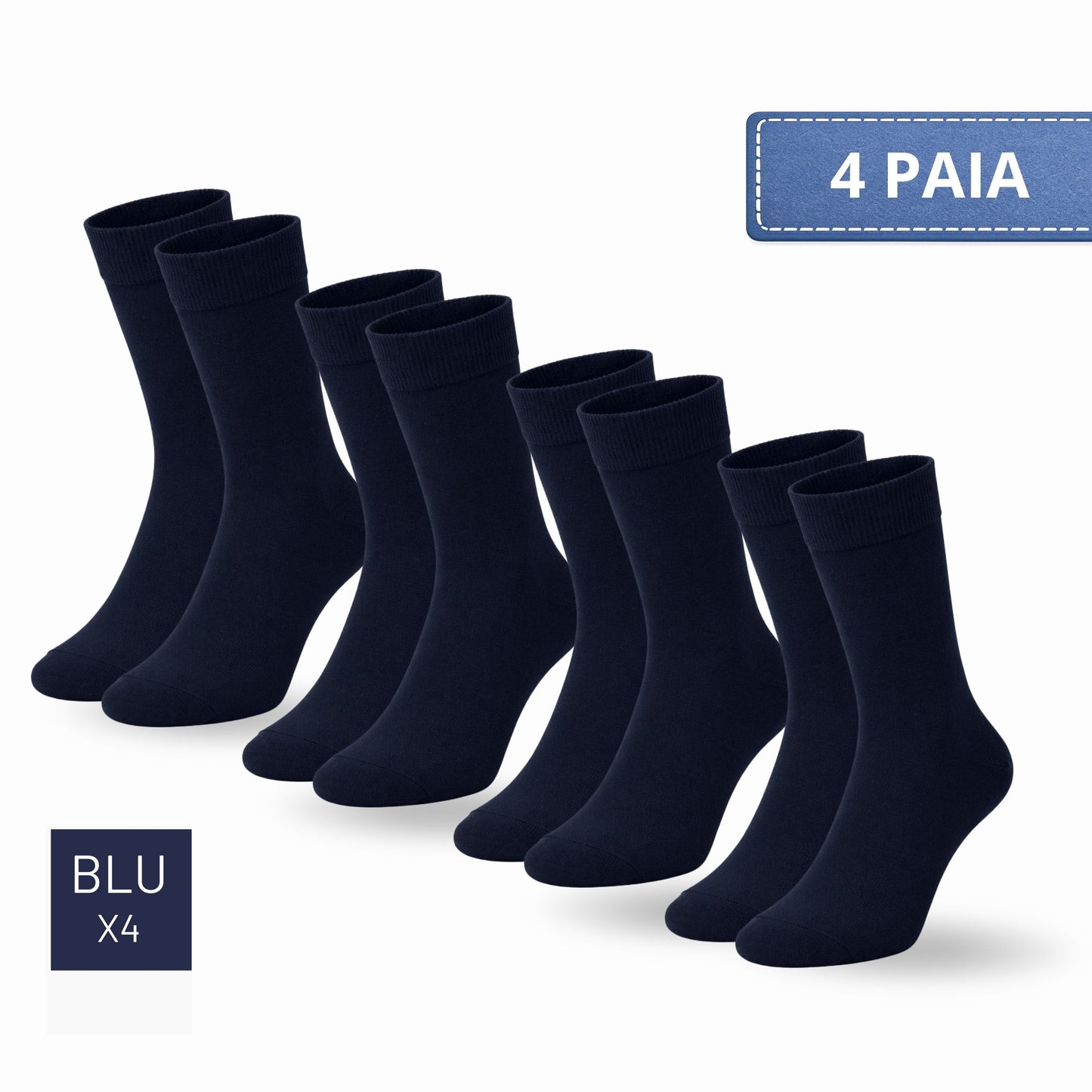 Calze Uomo Cotone Disegni Divertenti corte 4 Paia calze uomo Fantasia calze Filo di Scozia BLU