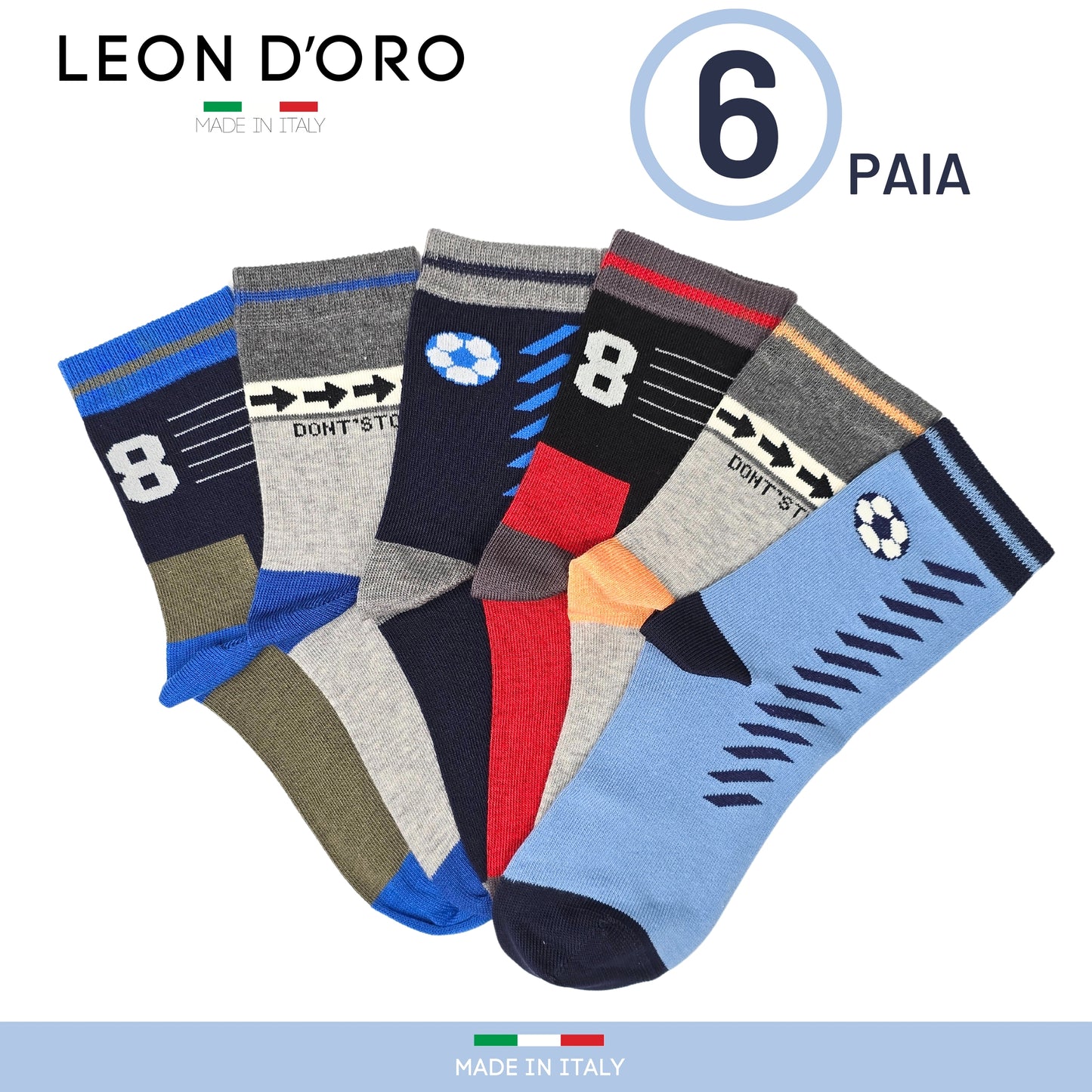 Calzini Bambino Caldo Cotone 6 Paia Calze Bimbo Fantasia Calze Bambino invernali Made in Italy