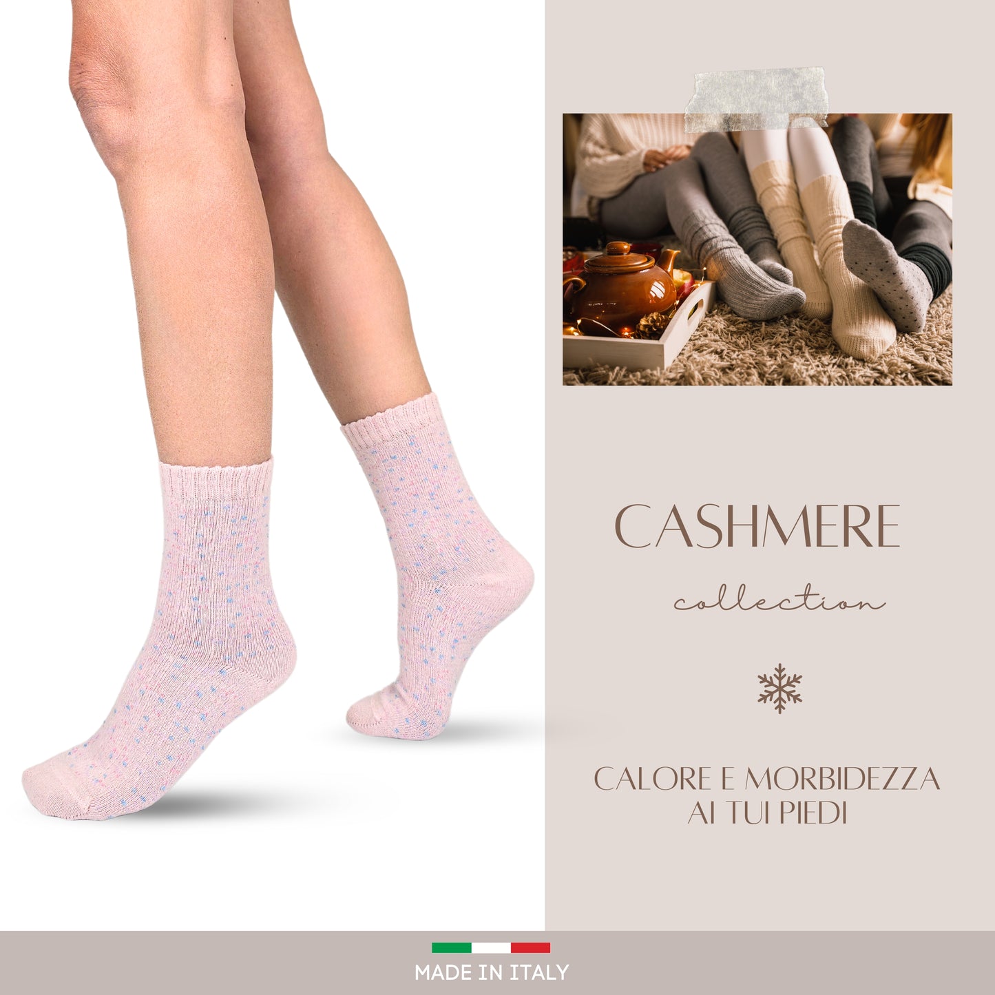 Calze Cashmere Donna Calzini Lana e Cachemire Termici Invernali Made in Italy BOTT ASS1