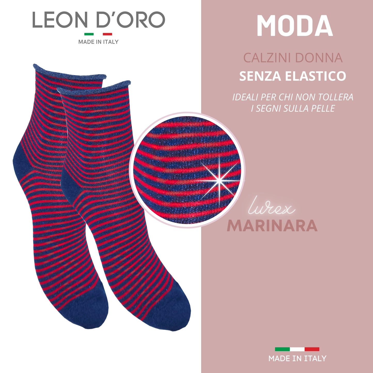 Calzini Senza Elastico Donna Cotone Leggero 3 Paia Calze Donna Viscosa Moda Made in Italy ASS2