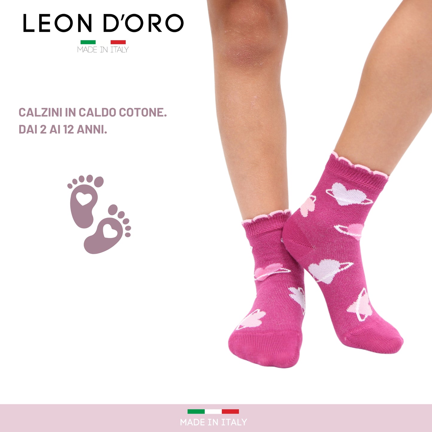 Calzini Bambina Caldo Cotone 6 Paia Calze Bimba Calze Bambina invernali Made in Italy ASS2