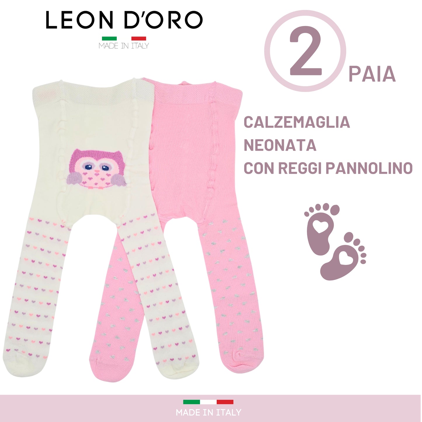 Collant Bambina Neonato Invernali Calzamaglia Bambina Caldo cotone 2 PAIA Made in Italy