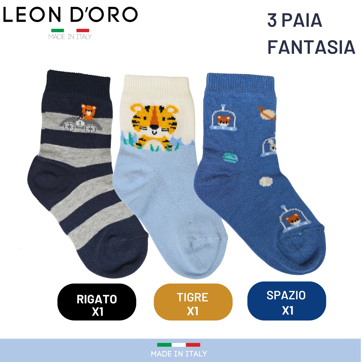 Calzini Bambino Caldo Cotone 6 Paia Calzino Invernale Neonato 0/6 mesi 6/12 mesi 12/18 mesi Made in Italy ASS2