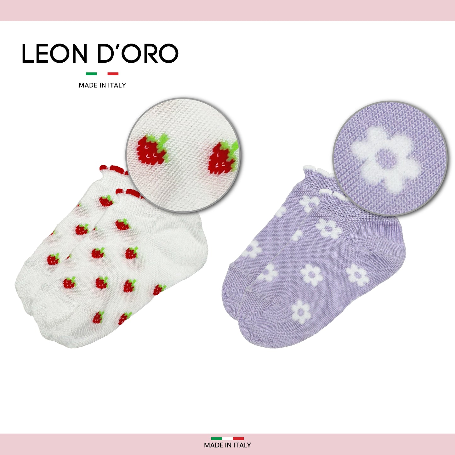 Fantasmini Neonata Cotone Leggero 4 Paia Calzini Bambina 6 12 18 mesi Made in Italy ASS1