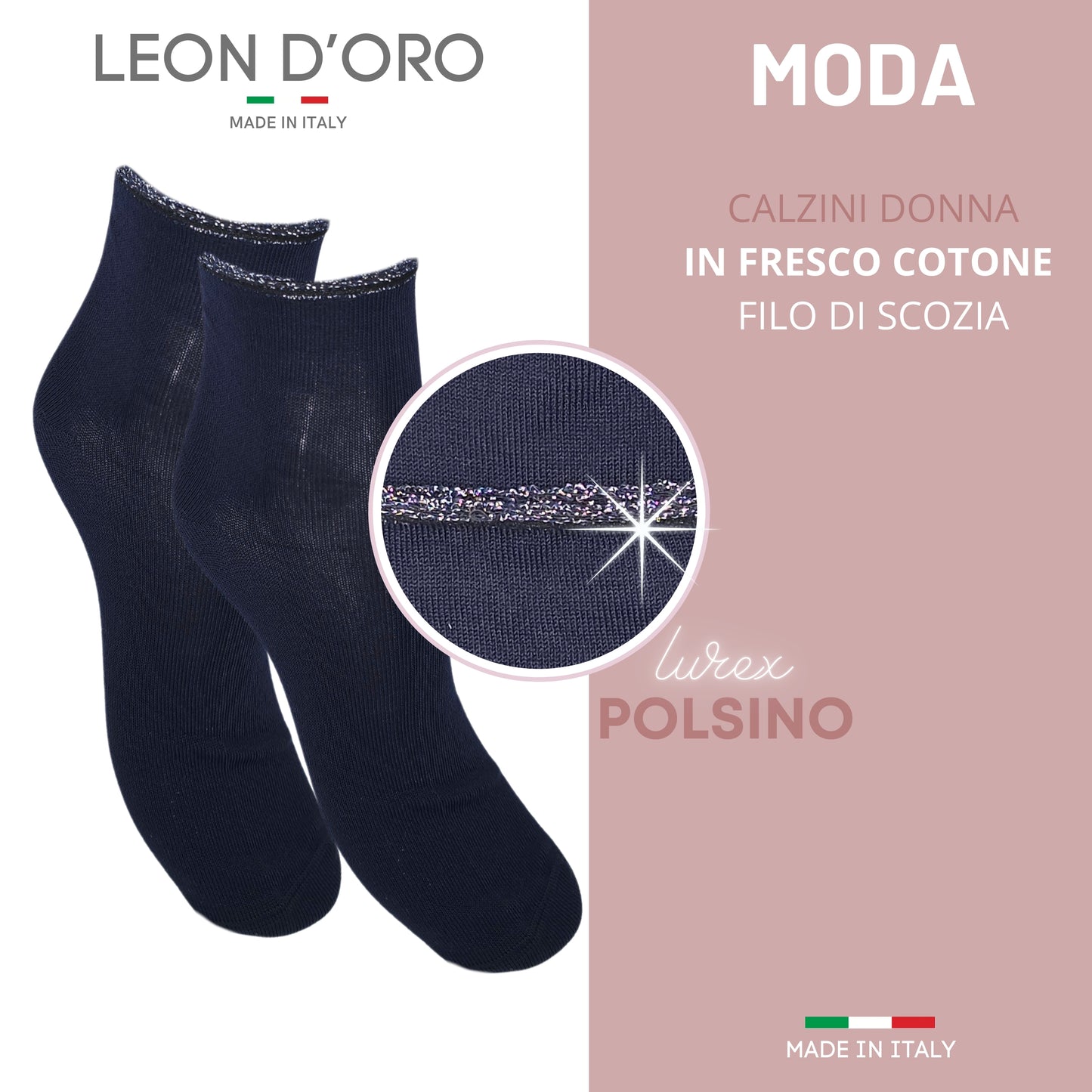 Calzini Donna Cotone Leggero 4 Paia di cui 1 in Omaggio Calze Donna Filo di scozia Made in Italy ASS2