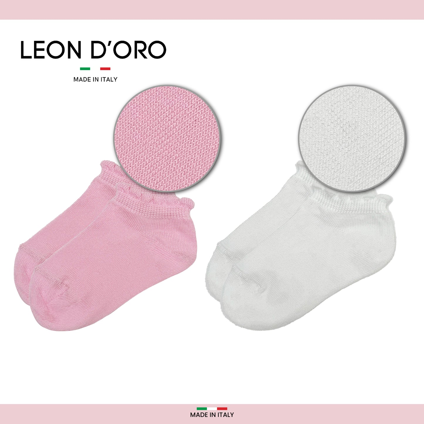 Fantasmini Neonata Cotone Leggero 4 Paia Calzini Bambina 6 12 18 mesi Made in Italy Tinta Unita