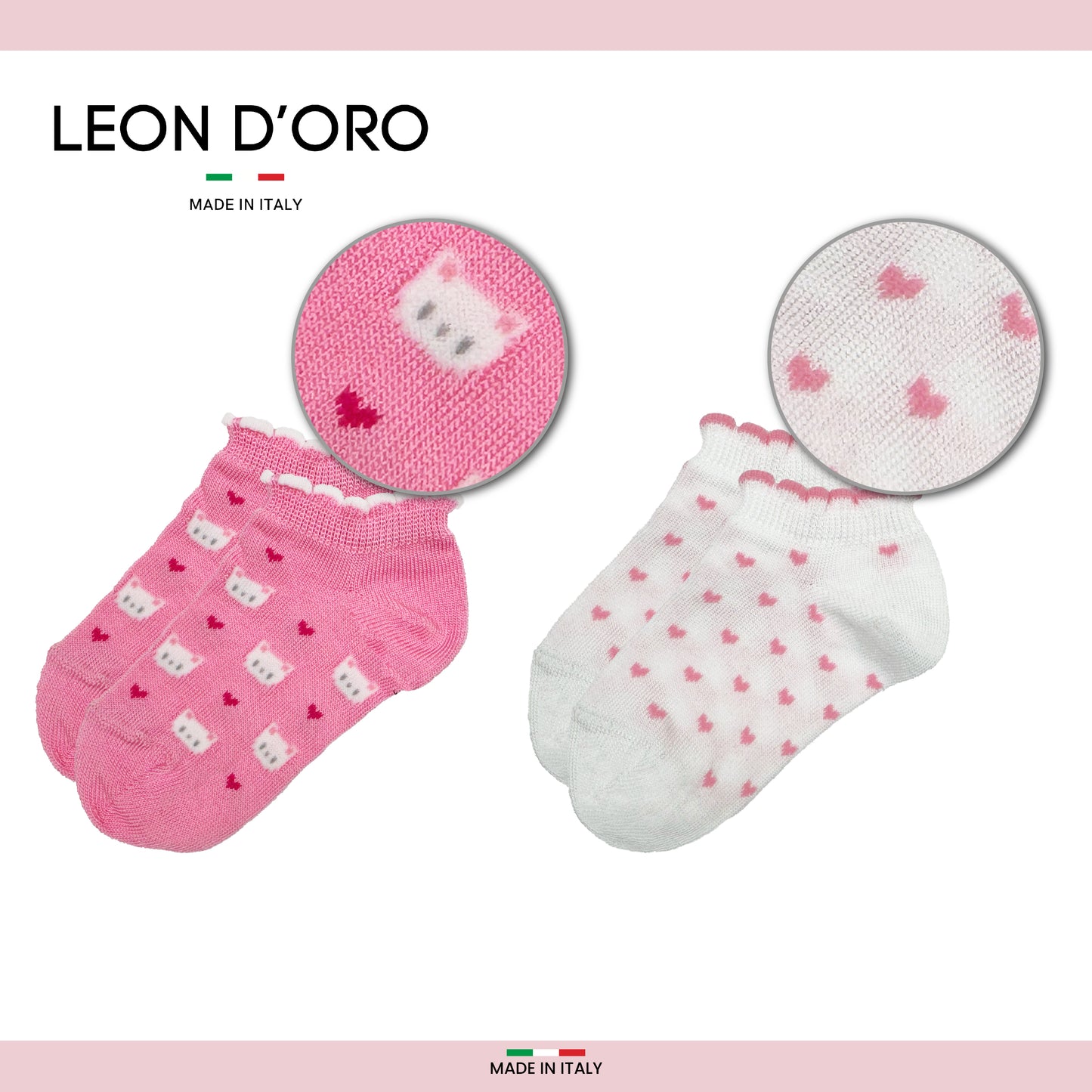 Fantasmini Neonata Cotone Leggero 4 Paia Calzini Bambina 6 12 18 mesi Made in Italy ASS1