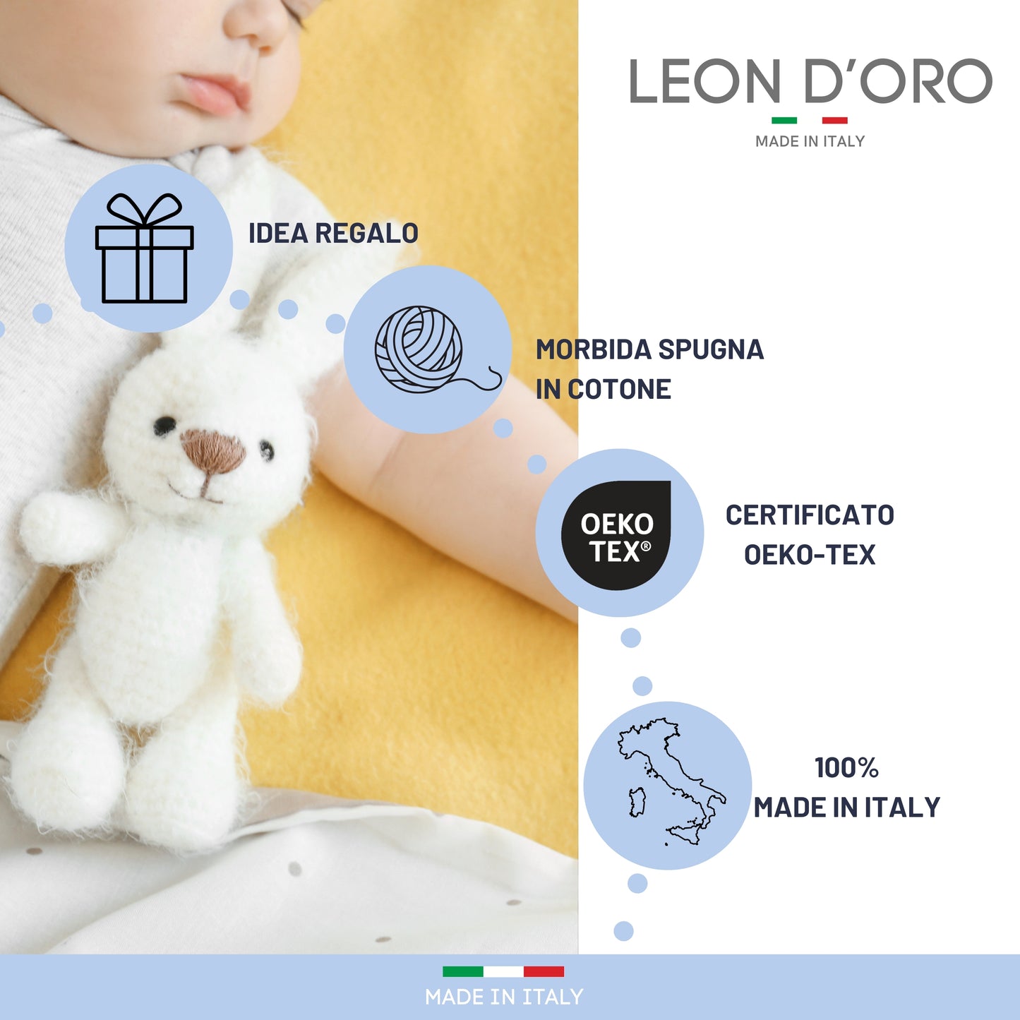 Calze Neonato Calzino Regalo Baby Shower Scarpine Babbucce bambini Primi Mesi Taglia Unica Made in Italy Azzurro
