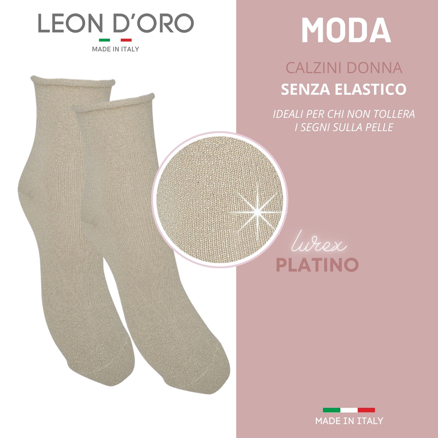 Calzini Senza Elastico Donna Cotone Leggero 3 Paia Calze Donna Viscosa Moda Made in Italy ASS1