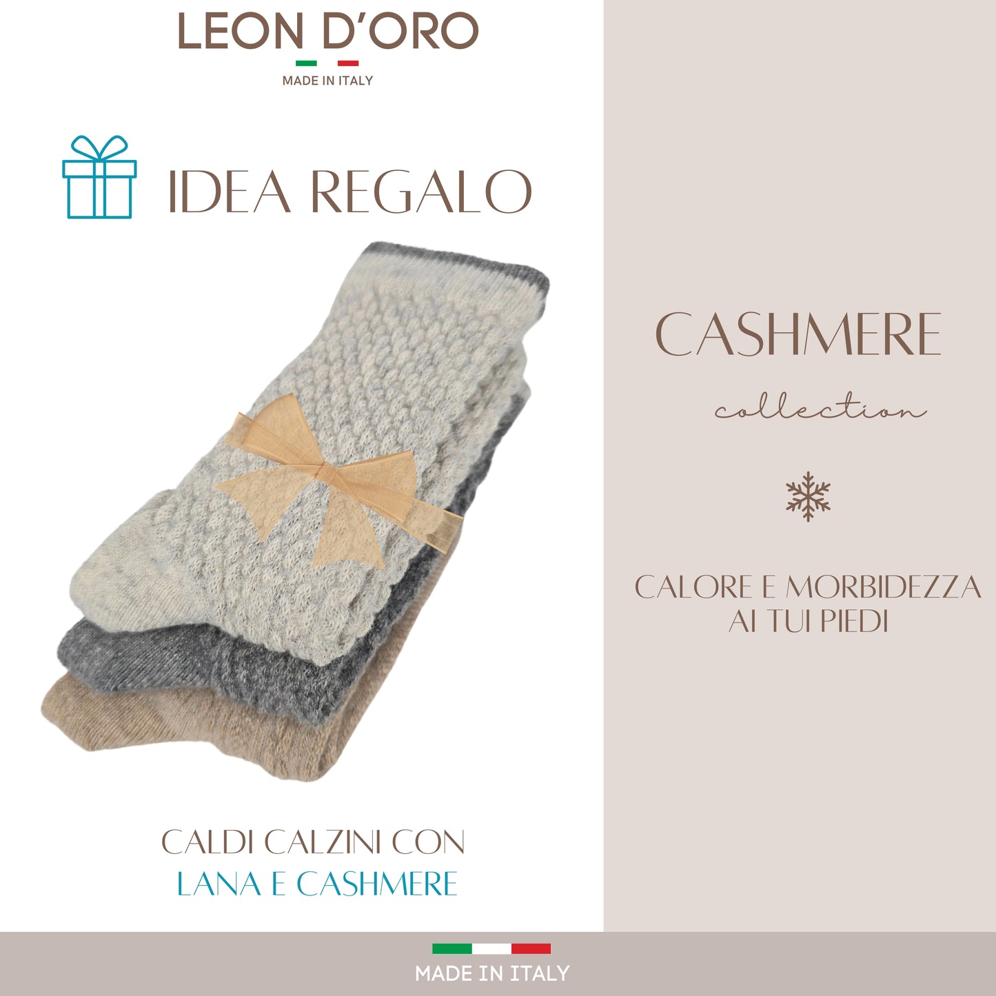 Calze Cashmere Donna Calzini Lana e Cachemire Termici Invernali Made in Italy LINKS ASS2
