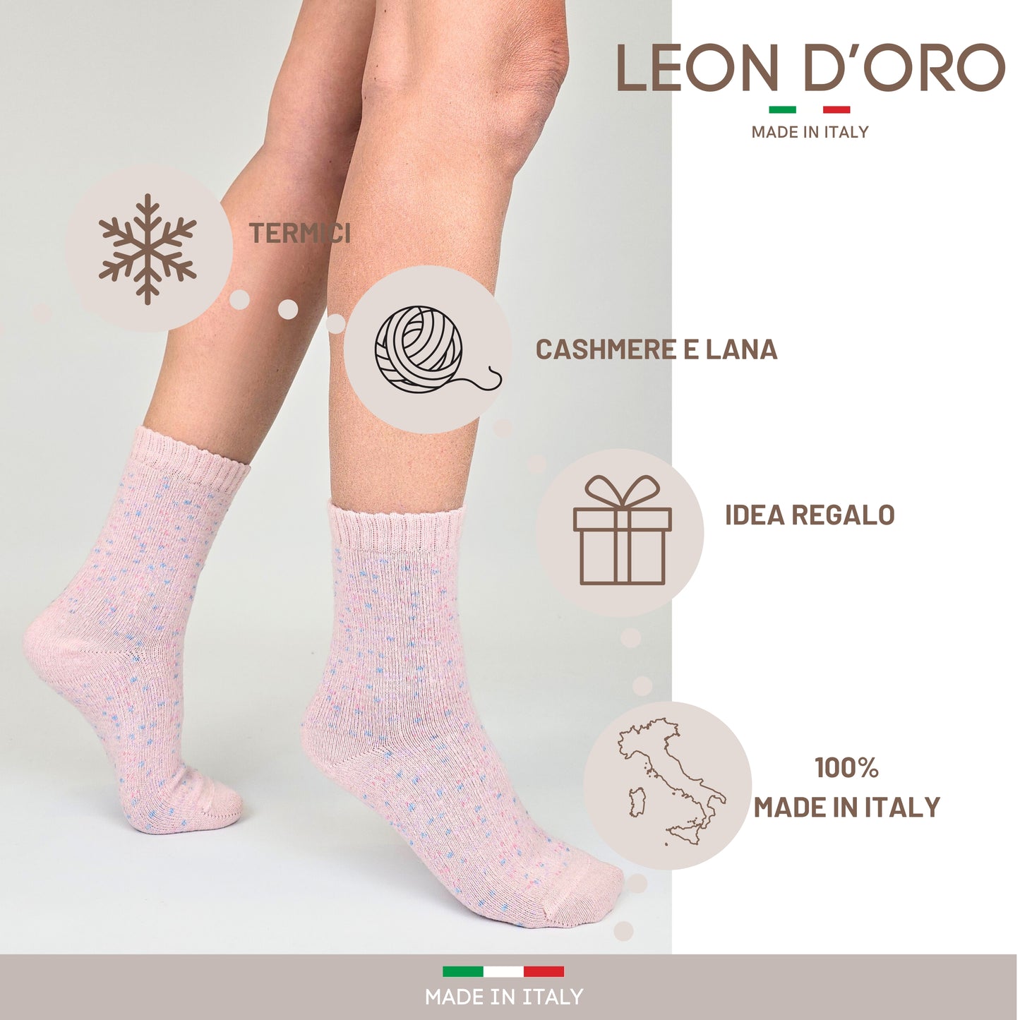 Calze Cashmere Donna Calzini Lana e Cachemire Termici Invernali Made in Italy BOTT ASS1