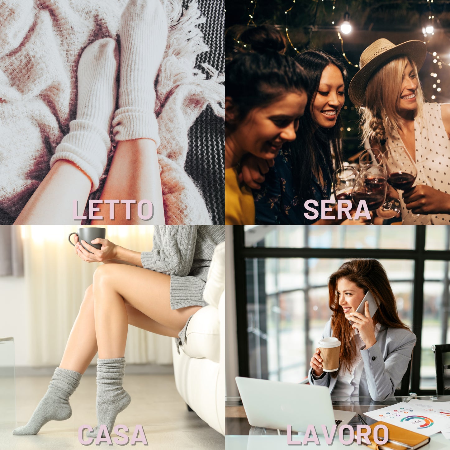 Calze Cashmere Donna Gambaletto Lana e Cachemire Termici Invernali Made in Italy