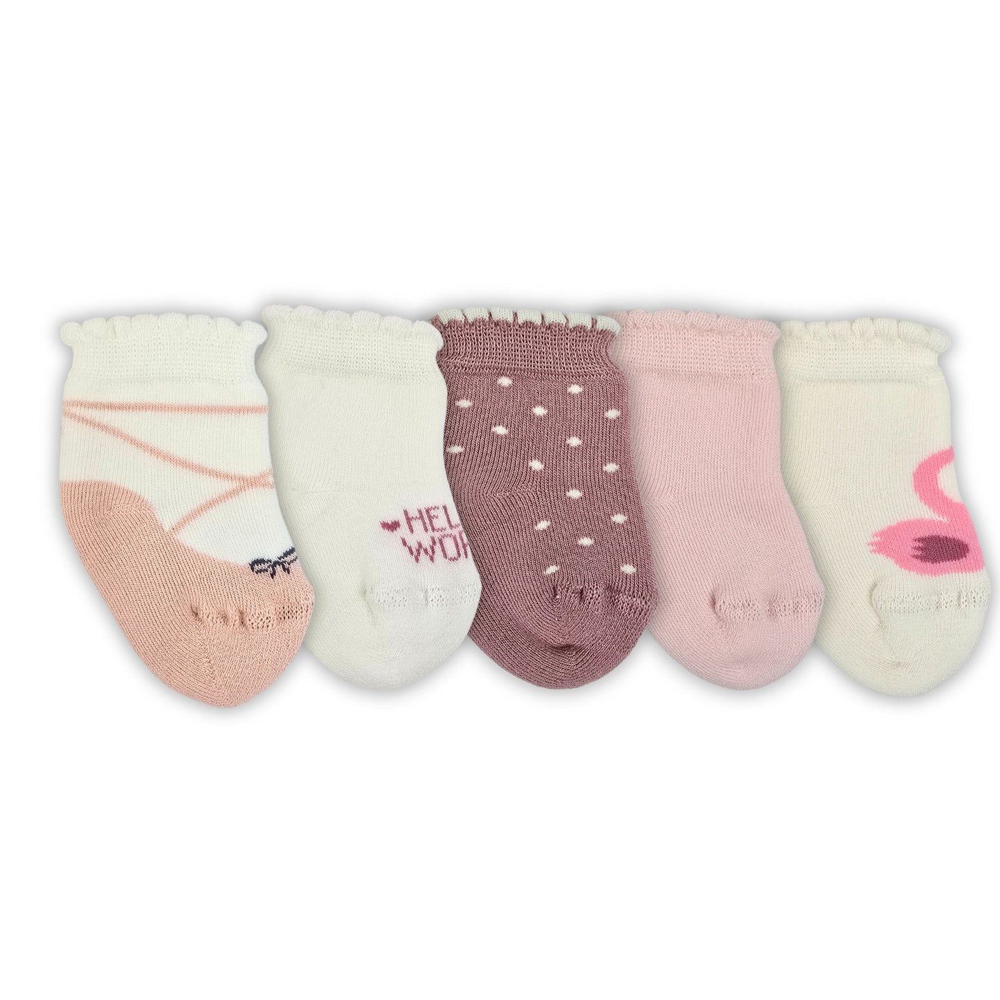 Calze Neonata 5 PAIA Calzino Regalo Scarpine Babbucce bambini Primi Mesi Taglia Unica Made in Italy