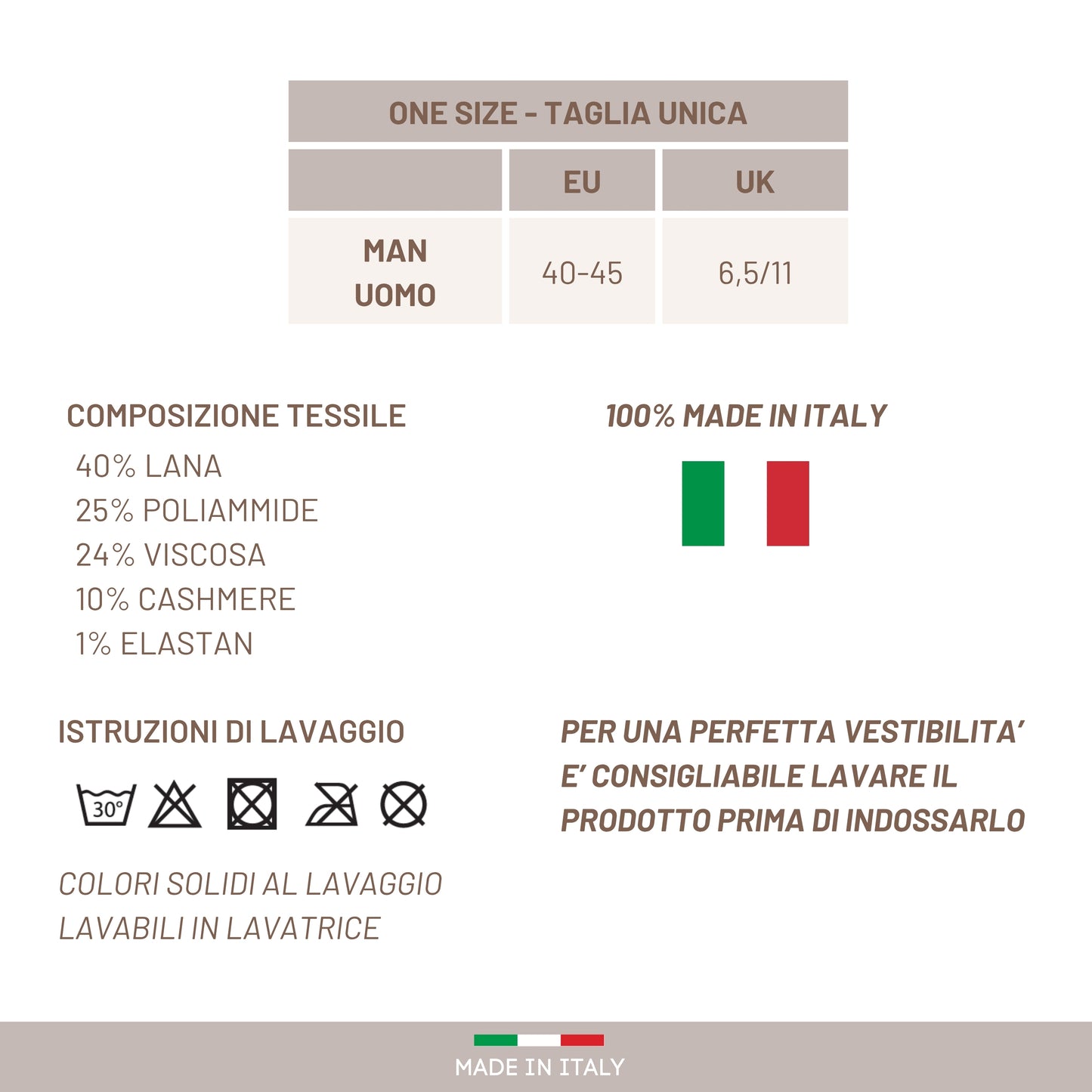 Calze Cashmere Uomo Calzini Lana e Cachemire Termici Invernali Made in Italy Idea Regalo Natale ASS2