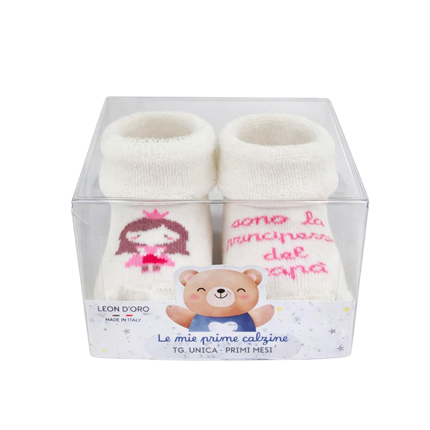 Calze Neonata Calzino Regalo Baby Shower Scarpine Babbucce bambini Primi Mesi Taglia Unica Made in Italy F-ASS2