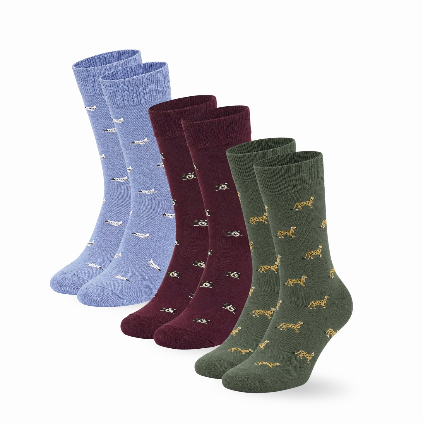 Calze Uomo Cotone Disegni Divertenti corte 3 Paia calze uomo Fantasia calze Filo di Scozia GLOBE