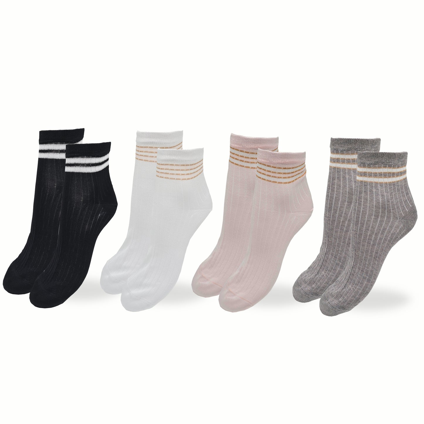 Calzini Donna COTONE LEGGERO FILO DI SCOZIA 4 Paia, di cui 1 in Omaggio Calze Donna Made in Italy ASS4