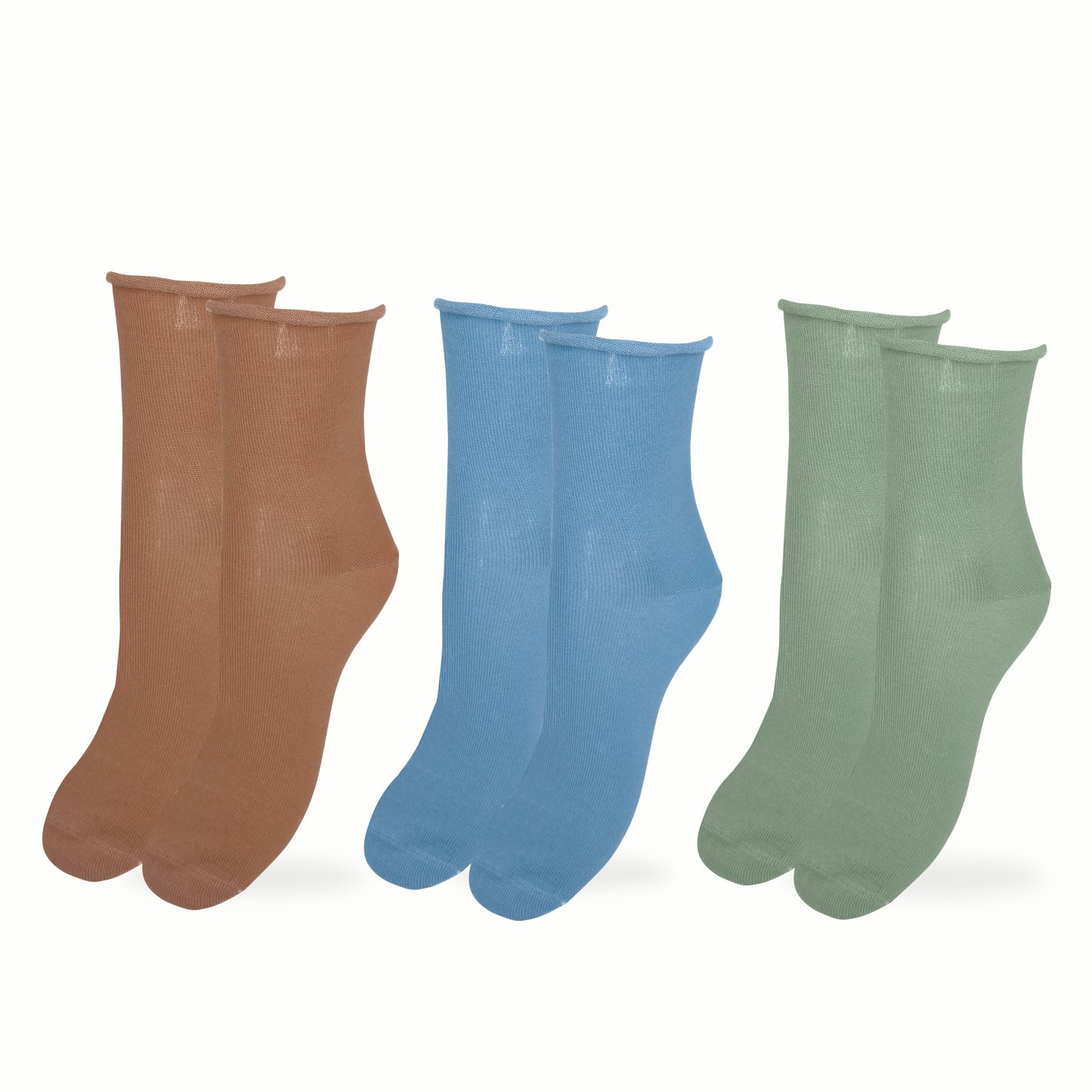 Calzini SENZA ELASTICO Donna COTONE LEGGERO FILO DI SCOZIA 3 Paia, Calze Donna Made in Italy ASS SAHARA