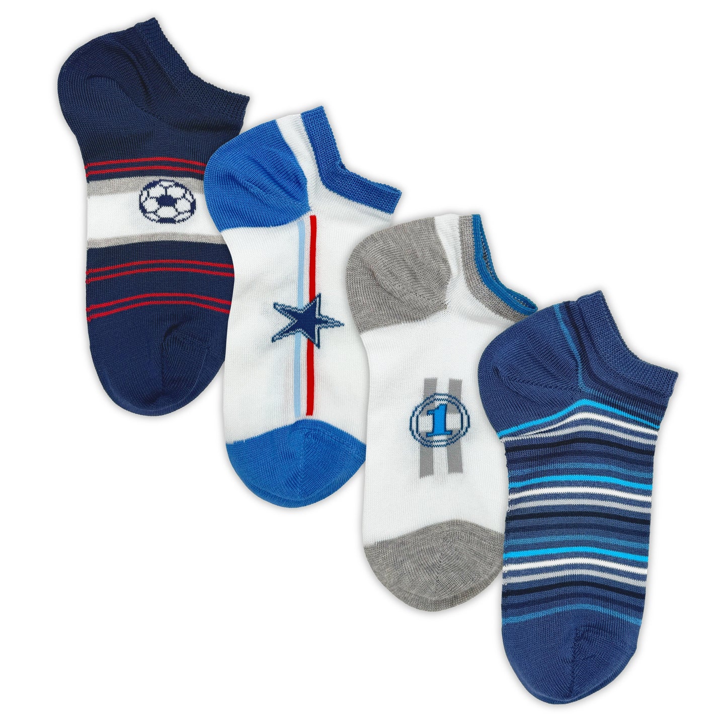 Calzini Fantasmini Bambino Cotone Filo di Scozia 4 Paia Calze leggere e traspiranti Made in Italy ASS1