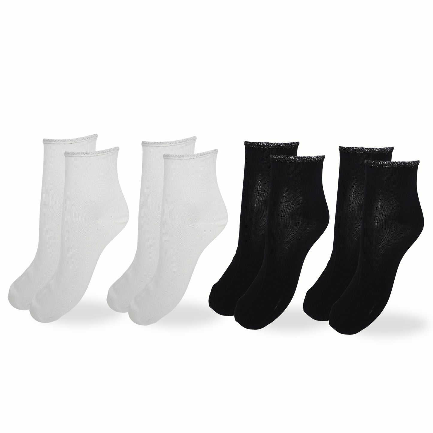 Calzini Donna COTONE LEGGERO FILO DI SCOZIA 4 Paia,di cui 1 in Omaggio Calze Donna Made in Italy ASS1