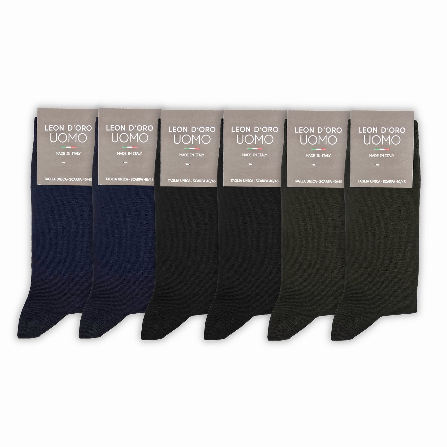 Calze Uomo Cotone corte 6 Paia calze uomo calze Filo di Scozia Moda in Italy TINTA UNITA