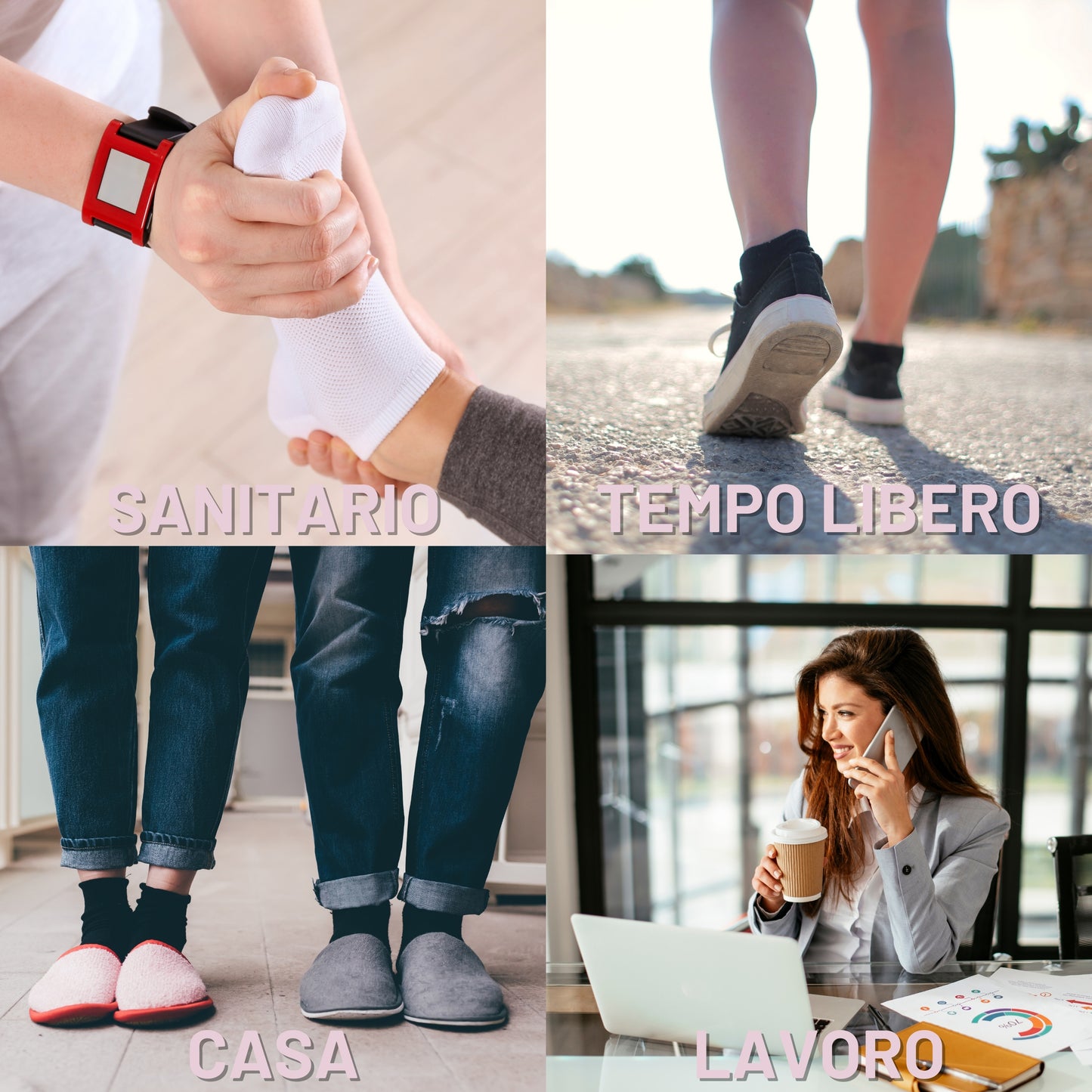 Calze DONNA Senza Elastico Diabetici COTONE FILO DI SCOZIA Calzini Sanitari 5 PAIA Made in Italy