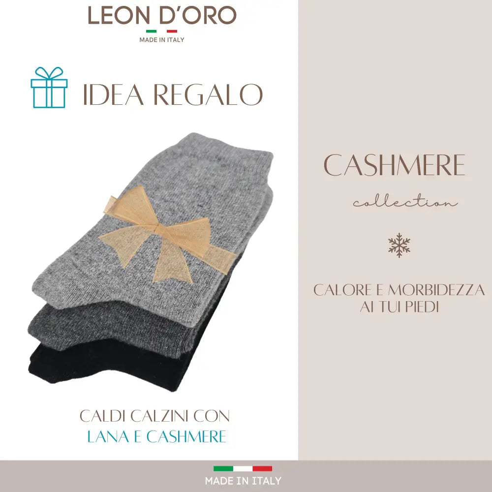 Calze Cashmere Donna Calzini Lana e Cachemire Termici Invernali Made in Italy - 35/41 / ASS 1 - calzini donna cashmere