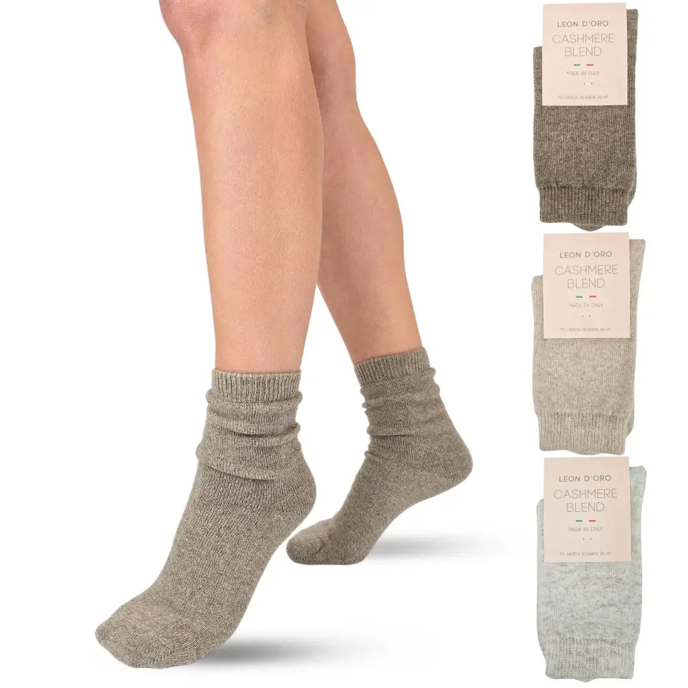 Calze Cashmere Donna Calzini Lana e Cachemire Termici Invernali Made in Italy - 35/41 / ASS 1 - calzini donna cashmere