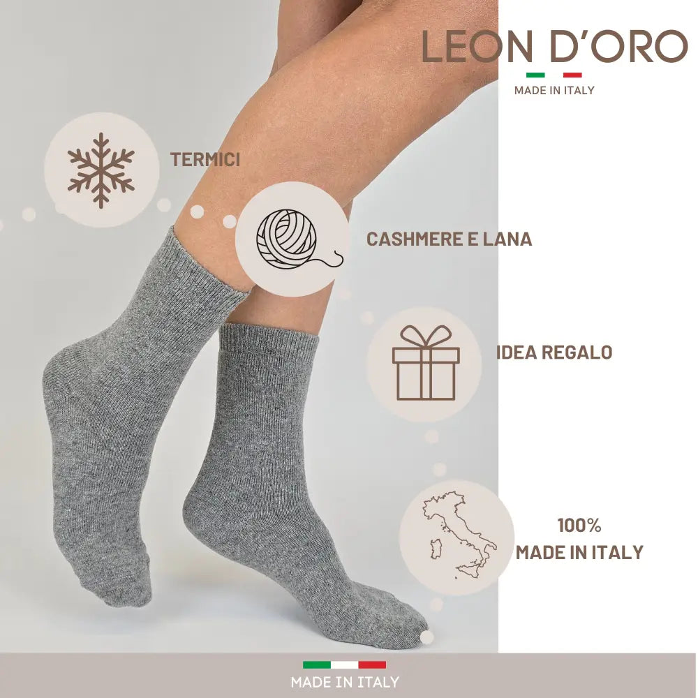 Calze Cashmere Donna Calzini Lana e Cachemire Termici Invernali Made in Italy - 35/41 / ASS 1 - calzini donna cashmere