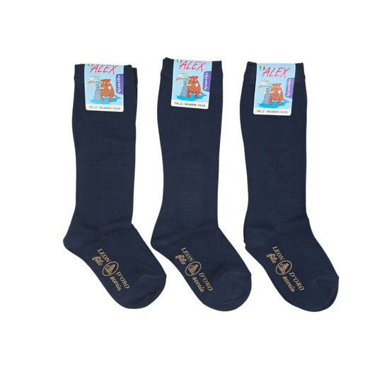 Calzino Bambino Cotone Lungo 3 Paia Calzini Bambino Filo di Scozia Calze Bimbo Made in Italy