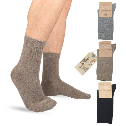Calze Cashmere Uomo Calzini Lana e Cachemire Termici Invernali Made in Italy Idea Regalo Natale