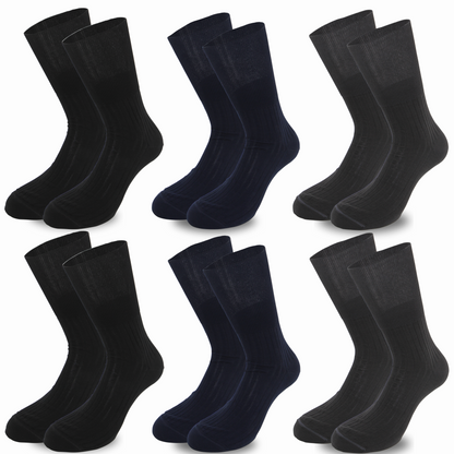 Calze Uomo Diabetici cotone filo di scozia Super Leggere CALZE SANITARIE Calze a costina SENZA ELASTICO 6 PAIA CALZE MADE IN ITALY