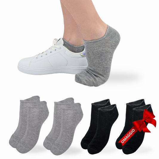 Calzini Donna COTONE LEGGERO corto Calze Donna FILO DI SCOZIA Sneaker Fantasmini Donna Made in Italy ASS2