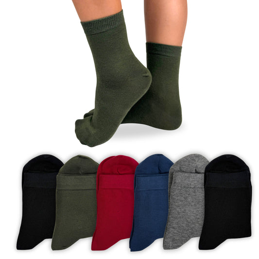 Calze Bambino in Cotone, Calzini Ragazzo per Scuola Tempo Libero in Caldo Cotone 6 Paia Made in Italy ASSM2