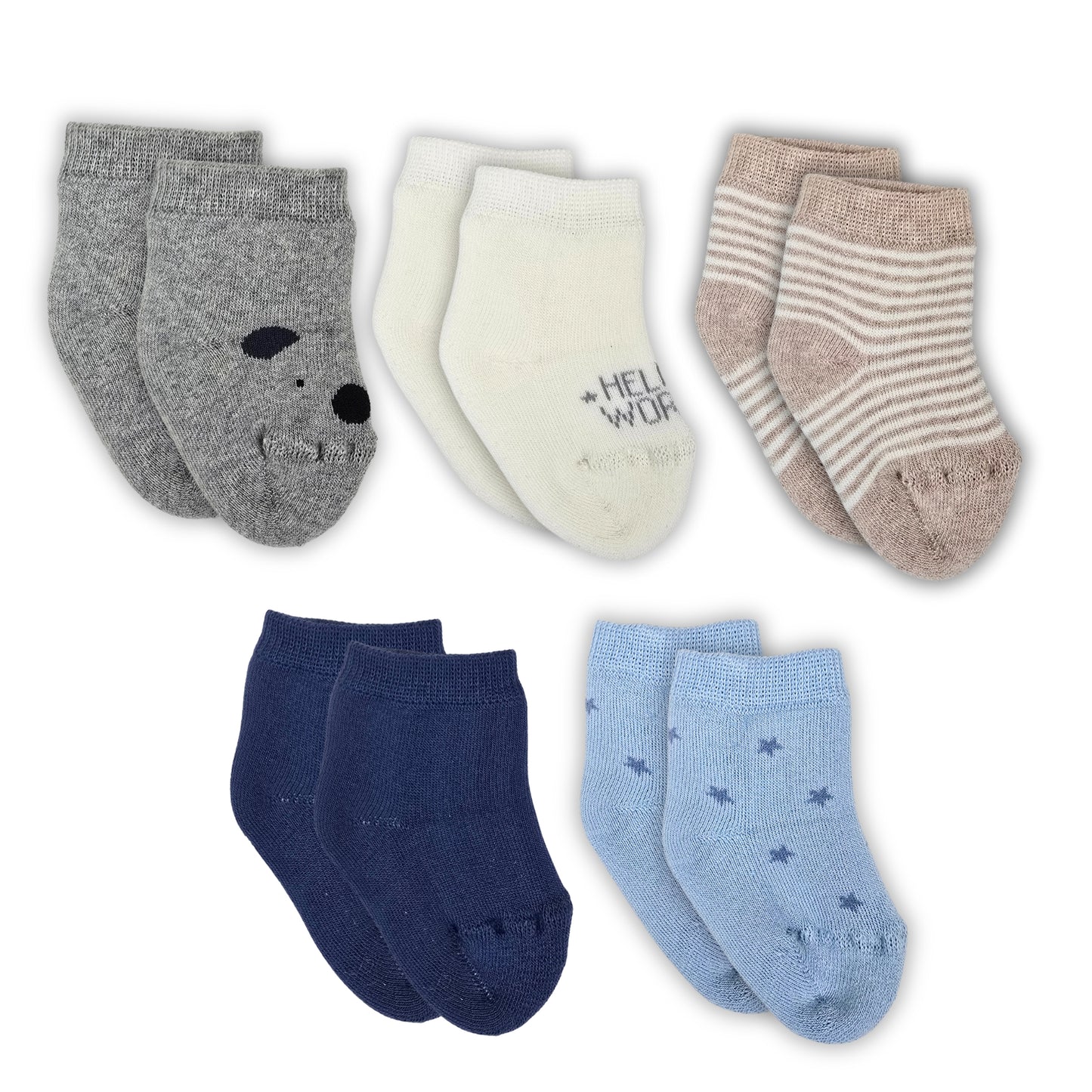 Calze Neonato 5 PAIA Calzino Regalo Scarpine Babbucce bambini Primi Mesi Taglia Unica Made in Italy