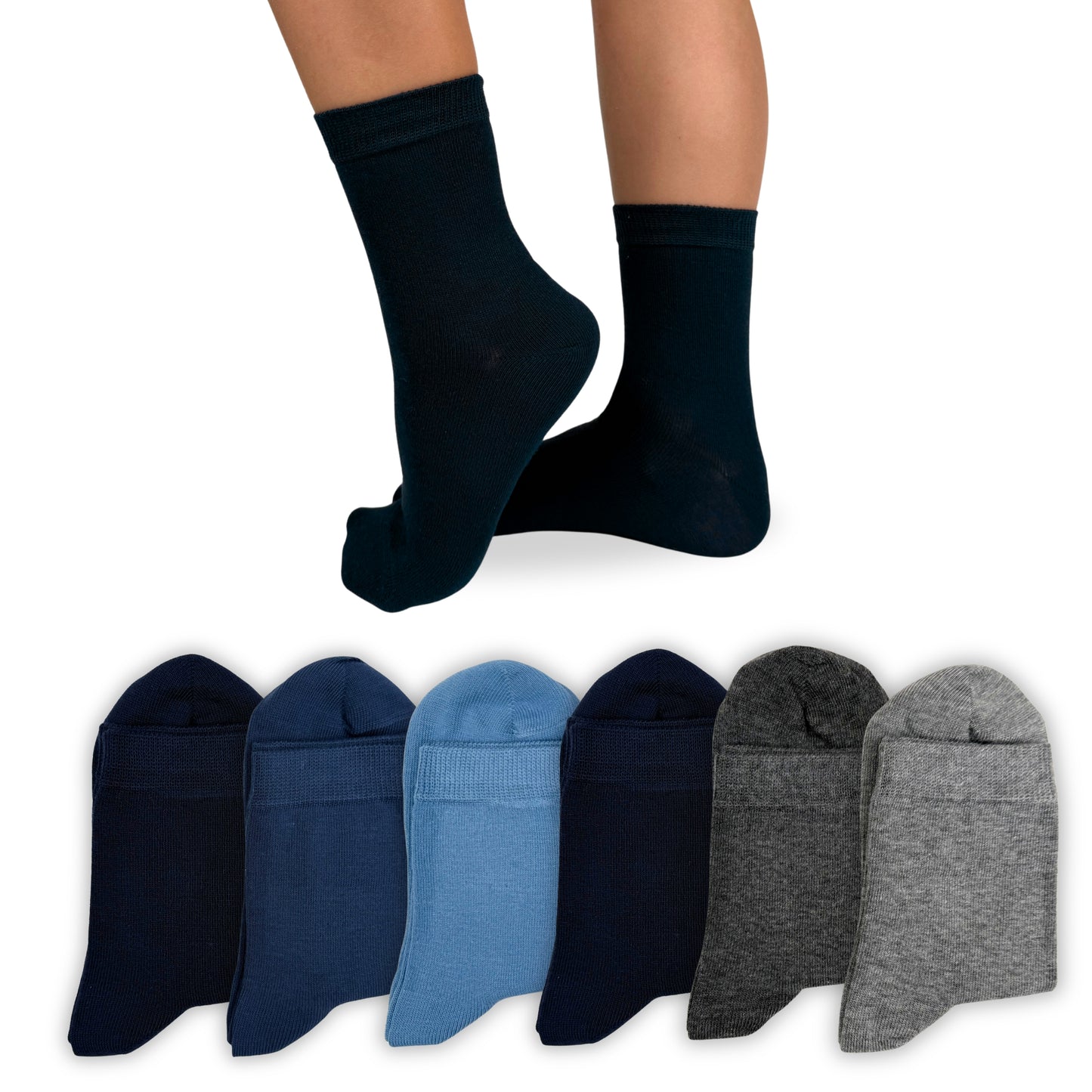 Calze Bambino in Cotone, Calzini Ragazzo per Scuola Tempo Libero in Caldo Cotone 6 Paia Made in Italy ASSM