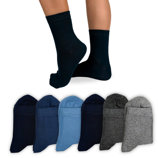 Calze Bambino in Cotone, Calzini Ragazzo per Scuola Tempo Libero in Caldo Cotone 6 Paia Made in Italy ASSM