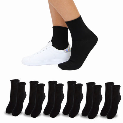 Calzini Donna senza elastico, Calze Donna Caldo Cotone 3/6 Paia Calzino Corto Moda Made in Italy
