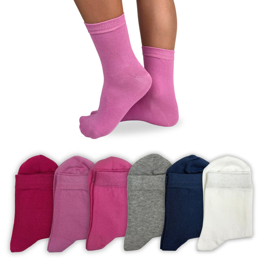 Calze Bambina in Cotone, Calzini Ragazza per Scuola Tempo Libero in caldo cotone 6 Paia Made in Italy ASSF