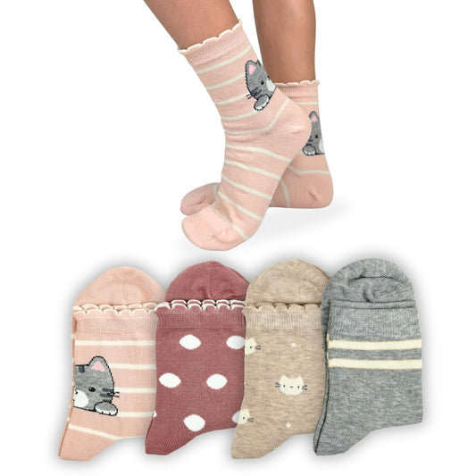 Calzini Bambina Caldo Cotone 4 Paia Calze Bimba Calze Bambina invernali Made in Italy ASS1