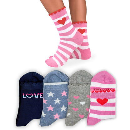 Calzini Bambina Caldo Cotone 4 Paia Calze Bimba Calze Bambina invernali Made in Italy ASS2