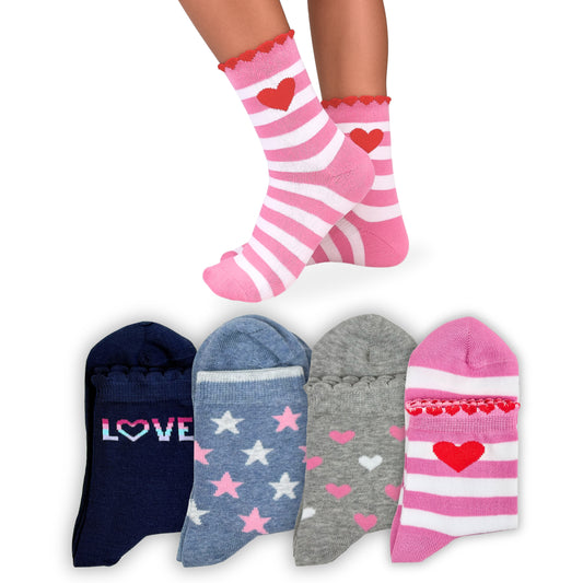 Calzini Bambina Caldo Cotone 4 Paia Calze Bimba Calze Bambina invernali Made in Italy ASS2