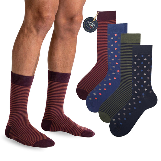 Calze Uomo Caldo Cotone corte calze uomo invernali Fantasia calze Moda Made in STRIPE/POIS