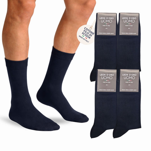 Calze Uomo Cotone Disegni Divertenti corte 4 Paia calze uomo Fantasia calze Filo di Scozia BLU