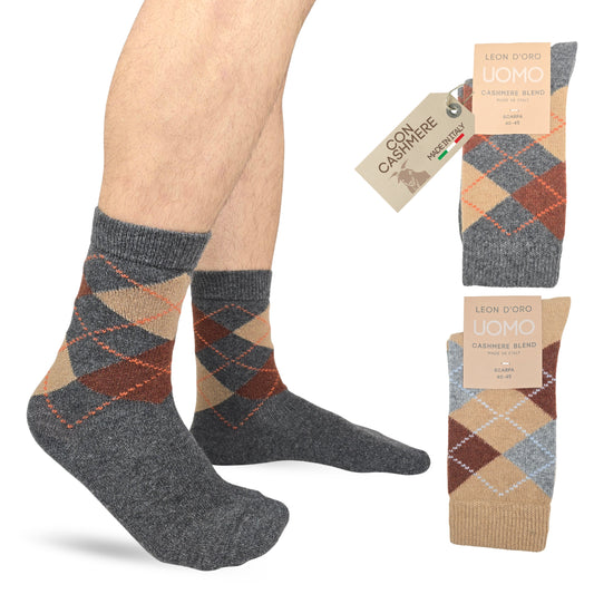 Calze Cashmere Uomo Calzini Lana e Cachemire Termici Invernali Made in Italy Idea Regalo Natale BARLY ASS2