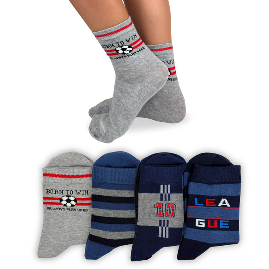 Calzini Bambino Caldo Cotone 4 Paia Calze Bimbo Fantasia Calze Bambino invernali Made in Italy ASS1