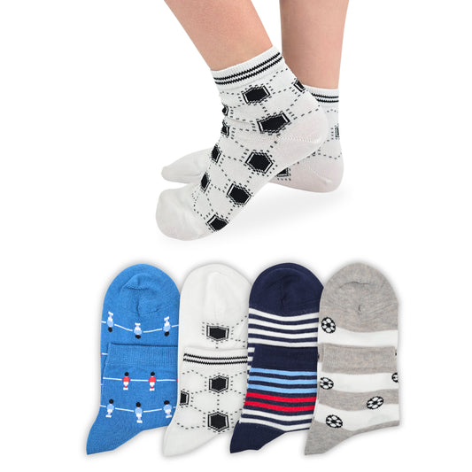 Calzini Bambino Cotone Filo di Scozia 4 Paia Calze leggere e traspiranti Made in Italy ASS2
