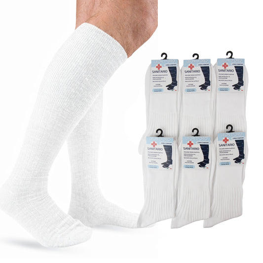 Calze Uomo Diabetici cotone filo di scozia Lunghe CALZE SANITARIE Calze a costina 6 PAIA CALZE MADE IN ITALY